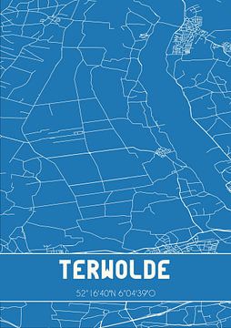 Blaupause | Karte | Terwolde (Gelderland) von Rezona