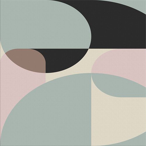 Architecture rétro. Art géométrique graphique abstrait dans des couleurs pastel I