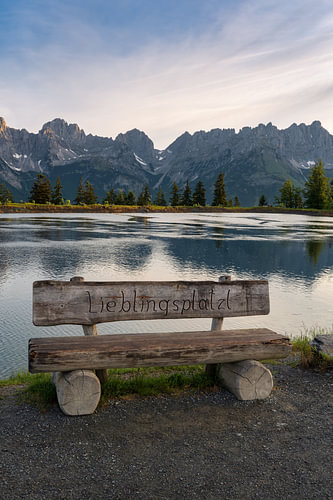 Mijn favoriete plekje aan de Astbergsee met uitzicht op de Wilde Kaiser