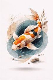 Elegant Koi Fish Abstract Water Art