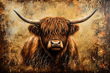 Schotse Hooglander in warme tinten van Art & Soul Creations