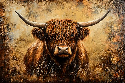 Schotse Hooglander in warme tinten