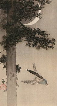 Ohara Koson - Alpine accentuering met halve maan (bewerkt)