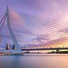 Avondrood boven de Erasmusbrug van Bas Meelker