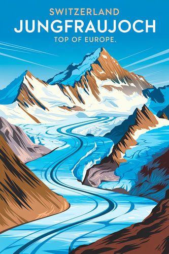 Jungfraujoch, Zwitserland Vintage Reisposter