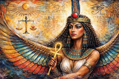 Painting of the Egyptian goddess Ma'at.