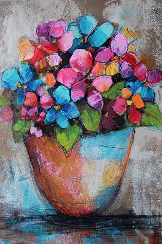 Colorful Floral Delight in Vase