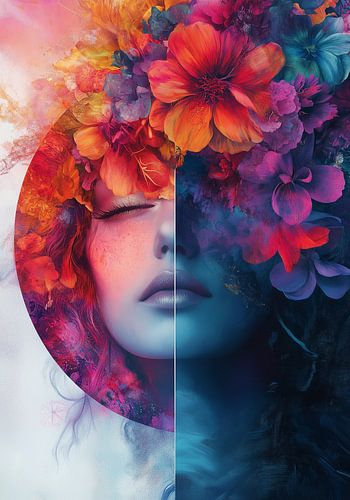 Rote Morgenröte und blaue Abenddämmerung