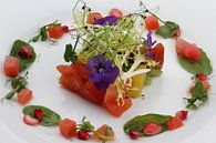 Tomato dish with pomegranate and watermelon by Frank Broenink thumbnail