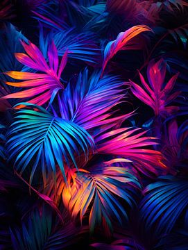 Lichtgevende tropische bladeren van drdigitaldesign