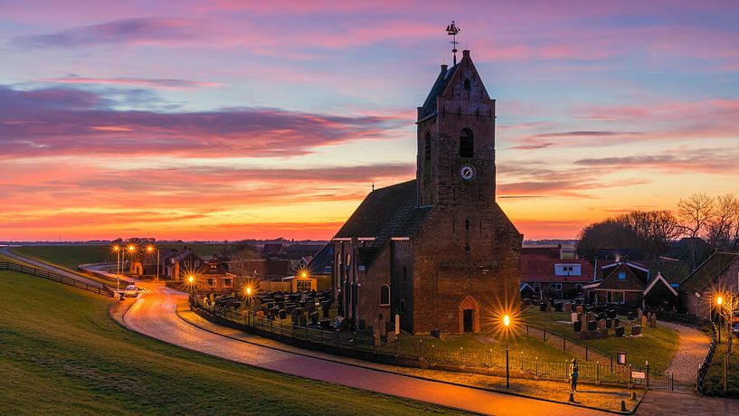 Sunrise at the Mariachurch in Wierum by Henk Meijer Photography
