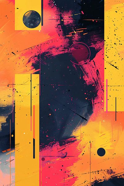 Abstract Expressionist with Colourful Shapes by Imperial Art House