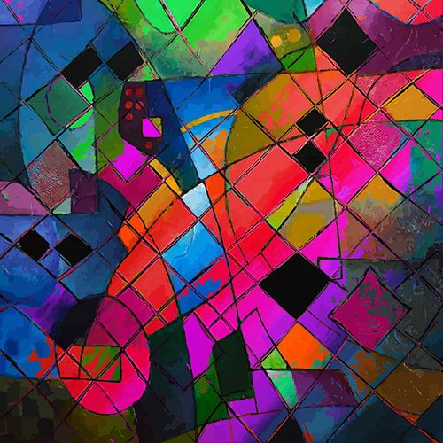 Modern, Abstract Digitaal Kunstwerk  Vormen en Lijnen