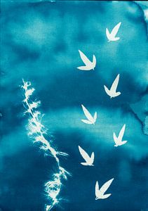 Pieds de pingouin bleu Paysage d'hiver