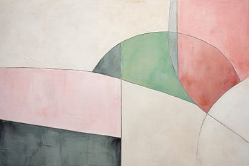 Roze Abstracte Geometrie van Abstract Schilderij