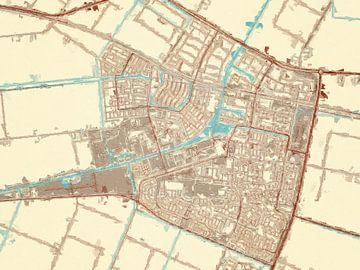 Kaart van Dronten in de stijl Blauw & Crème van Map Art Studio