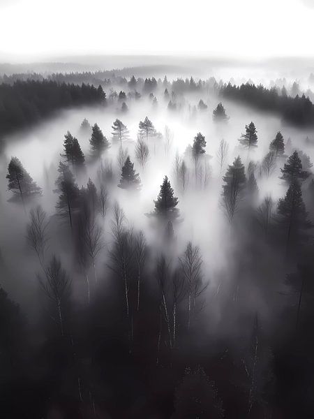 Brouillard dans la forêt par haroulita