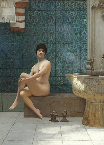 Baadster bij het zwembad van Brousse, Jean-Léon Gérôme