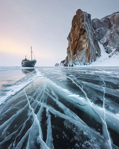 Eismeer von fernlichtsicht