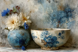 Blaue Blumen –  Romantisches Stillleben von Joriali Fine Art