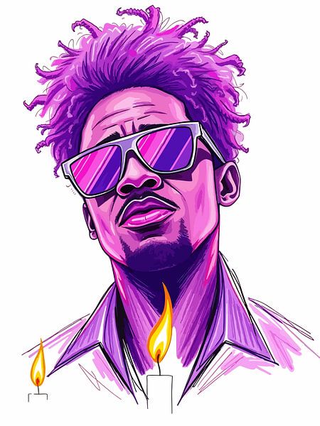 Homme abstrait violet par bob rendy