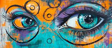 Gekleurde ogen in abstracte kunst van Poster Art Shop