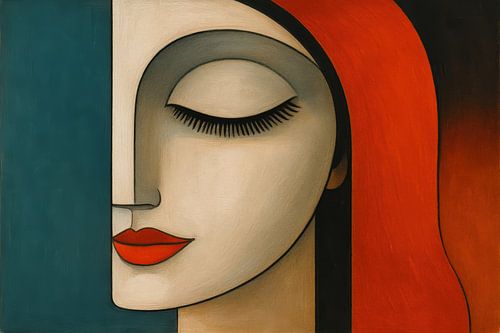 Modern vrouwengezicht in profiel