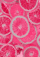 Metallic Limes - Neon Magenta Abstracte Muur Art