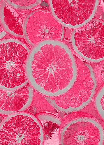 Metallic Limes - Neon Magenta Abstract Wall Art