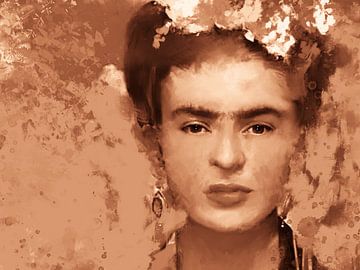 portret van Frida, horizontaal schilderij - Nieuwe Meesters van MadameRuiz