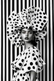 Portrait de mode minimaliste en noir et blanc sur Poster Art Shop