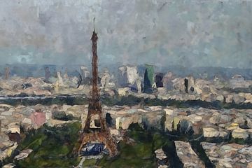 Sunset Paris painting by Anton de Zeeuw