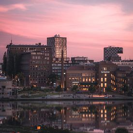 Coolhaven Rotterdam Rosa Sonnenuntergang von vedar cvetanovic