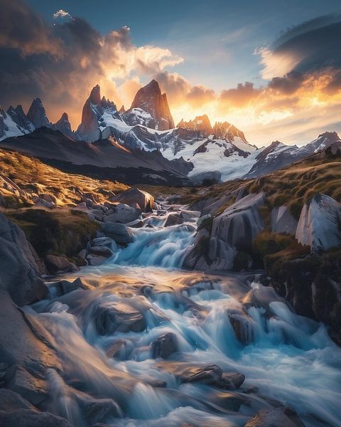 Lichtgeflüster zwischen Gipfeln von fernlichtsicht