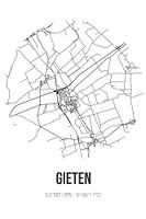 Gieten (Drenthe) | Landkaart | Zwart-wit