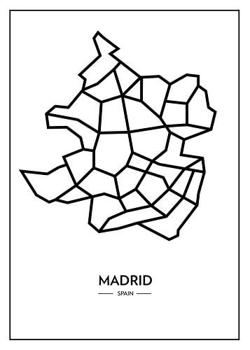 Madrid from above - abstract lines with character