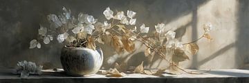 flower still life | Sunlit Paper Pods by Eye catching paintings