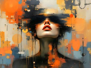 Confiance Voilée - Portrait féminin abstrait sur Mellow Art