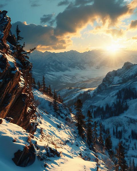 Winterlandschap van fernlichtsicht