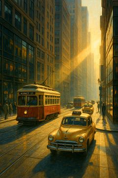 San Francisco Canyon: Afternoon Light on the Tram by Travel Shop