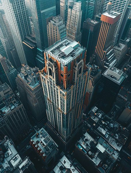 Manhattan van bovenaf van fernlichtsicht