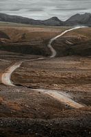 Desolate Road Through Icelandic Mountains