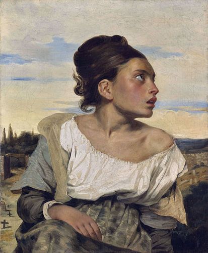 Eugene Delacroix, Weesmeisje op de begraafplaats, ca. 1824