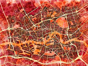 Carte de Rotterdam avec le style 'Amber Autumn' sur Maporia