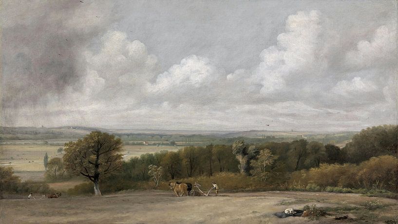 Ploegenscène in Suffolk, John Constable van Meesterlijcke Meesters