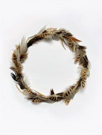 Feather wreath, natural brown by TYPIQE by Atelier Fauconnier