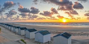 Coucher de soleil sur la plage de Koog sur Texel sur Justin Sinner Pictures ( Fotograaf op Texel)