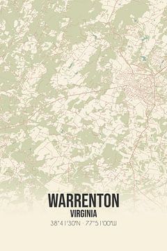 Carte ancienne de Warrenton (Virginie), USA. sur Rezona