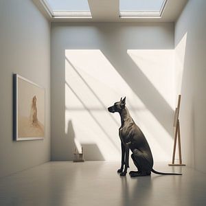 Deutsche Dogge in der Kunstgalerie.