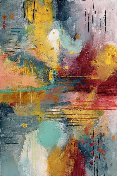Colourful abstract painting - Expressive art by Joriali Abstract